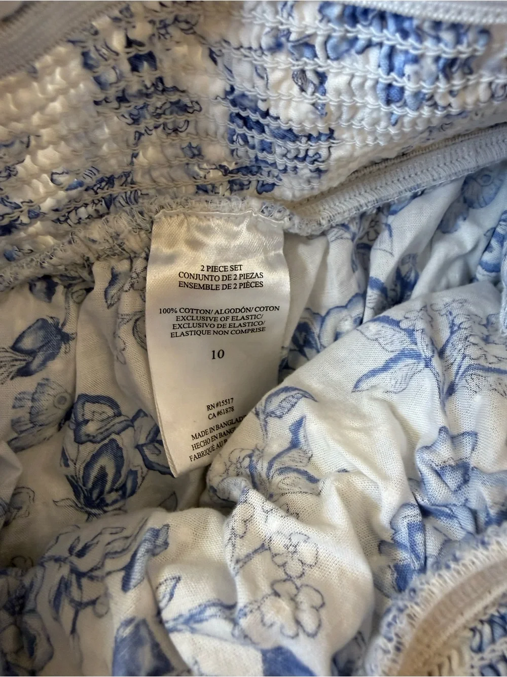 Penelope Mack White and Blue Floral Girls Matching Set